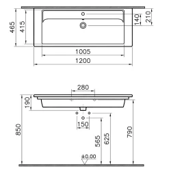 Vitra Integra 120x47 Cm Etajerli Lavabo 7058B003-0001 Hemen Al