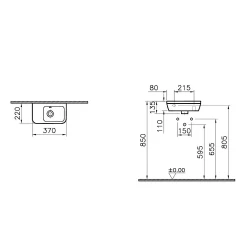 Vitra Integra 35x22 Cm Dikdörtgen Lavabo 7090L003-0012