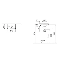 Vitra Integra 35x22 Cm Dikdörtgen Lavabo 7090L003-0028 Hemen Al