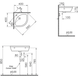 Vitra Integra 40x40 Cm Yuvarlak Lavabo - 7336L003-0999