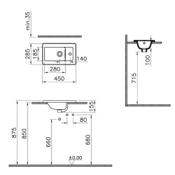 Vitra Integra 45x29 Cm Etajerli Lavabo 7034B003-0001 Hemen Al