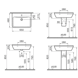 Vitra Integra 65x49 Cm Dikdörtgen Lavabo 7051L003-0001