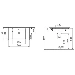 Vitra Integra 80x47 Cm Etajerli Lavabo 7056B003-0001