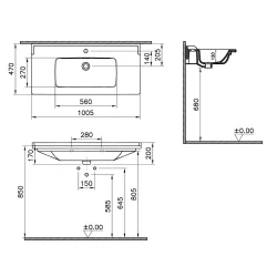 Vitra Integra Classic 100x46 Cm Etajerli Lavabo 7002B003-0001