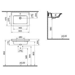 Vitra Integra Classic 60x46 Cm Etajerli Lavabo 7000B003-0001