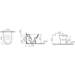 Vitra Integra Mat Siyah Rim-ex Kanalsız Duvara Tam Dayalı Yerden Klozet - 7059B083-0088