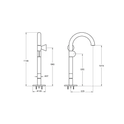 Vitra Liquid Parlak Siyah Yüksek Lavabo Bataryası A4277539