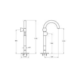 Vitra Liquid Parlak Siyah Yüksek Lavabo Bataryası A4277639