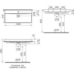 Vitra Metropole 100x47 Cm Çanak Lavabo - 7529B003-0937 Hemen Al