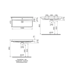 Vitra Metropole 100x47 Cm Mat Beyaz Çanak Lavabo 7529B001-0937