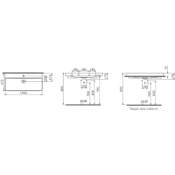 Vitra Metropole 100x47 Cm Mat Beyaz Lavabo - 7529B001-0001