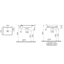 Vitra Metropole 50x40 Cm Dikdörtgen Mat Bej Çanak Lavabo 7534B020-1398