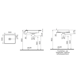 Vitra Metropole 50x40 Cm Dikdörtgen Mat Beyaz Tezgahaltı Lavabo 7534B001-1083 Hemen Al