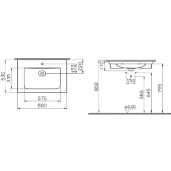 Vitra Metropole 80x53 Cm Mat Siyah Etajerli Lavabo 7538B083-0001