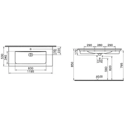 Vitra Metropole 120x53 Cm Mat Siyah Etajerli Lavabo 7540B083-0001