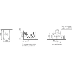 Vitra Metropole Termostatik Entegre Musluklu Rim-ex Kanalsız Asma Klozet - 7672B003-7211