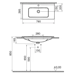 Vitra Mia 80x40 Cm Etajerli Lavabo 7462L003-0001 Hemen Al