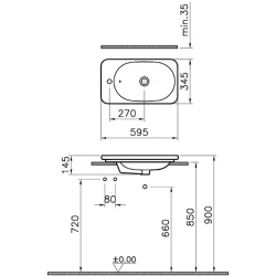 Vitra Nest 60x35 Cm Soldan Etajerli Lavabo 5689B003-0028 Hemen Al