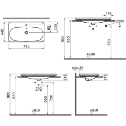 Vitra Nest 80x45 Cm Etajerli Lavabo 5686B003-1072