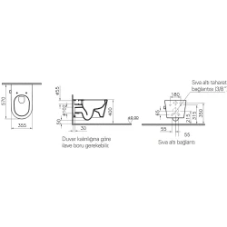 Vitra Nest Termostatik Entegre Musluklu Rim-ex Kanalsız Asma Klozet - 5176B003-7211