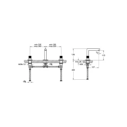 Vitra Origin 3 Delikli Lavabo Bataryası A42583