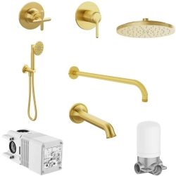 Vitra Origin Classic Fırçalı Altın Ankastre Duş Seti - A4933025