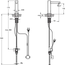 Vitra Origin Temassız Elektrikli Tek Su Girişli Soft Bakır Lavabo Bataryası - A4721529