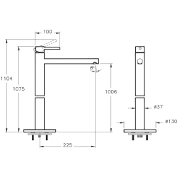 Vitra Origin Yerden Lavabo Bataryası - A42663