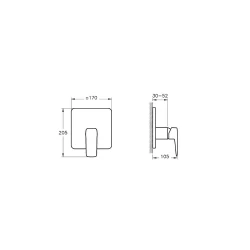 Vitra Root Square Ankastre Duş Bataryası A42827