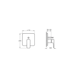 Vitra Root Square Mat Siyah Ankastre Banyo Bataryası A4282836