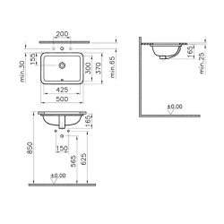 Vitra S20 50x37 Cm Dikdörtgen Tezgahaltı Lavabo 5474B003-0618 Hemen Al