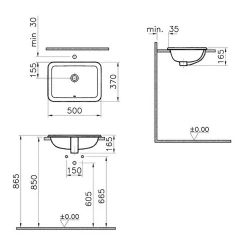 Vitra S20 50x37 Cm Dikdörtgen Tezgahüstü Lavabo 5474B003-0642 Hemen Al