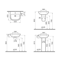 Vitra S20 50x42 Cm Lavabo 5501L003-0001 Hemen Al