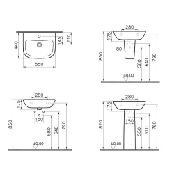 Vitra S20 55x44 Cm Lavabo 5502L003-0001