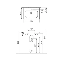 Vitra S20 65x46 Cm Etajerli Lavabo 5522B003-0001 Hemen Al