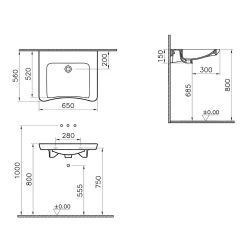 Vitra S20 65x56 Cm Özel İhtiyaç Lavabosu 5291B003-0016 Hemen Al