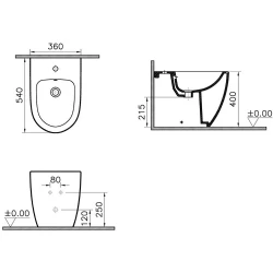 Vitra Sento 54 Cm Duvara Sıfır Yerden Bide 5986B003-0288 Hemen Al