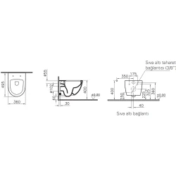 Vitra Sento Mat Beyaz Rim-ex Kanalsız Asma Klozet - 7747B001-0559