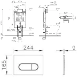 Vitra V8 Mat Siyah Gömme Rezervuar Seti - 800-1896 Hemen Al