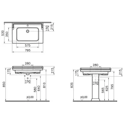 Vitra Valarte 80x53 Cm Etajerli Lavabo - 7802B403-0001