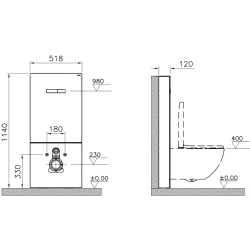 Vitra Vitrus 3-6 L Asma Klozetler İçin Duvar Önü Siyah Cam Rezervuar - 870-5761-01