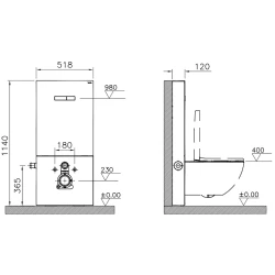 Vitra Vitrus 3-6 L Asma Klozetler İçin Stop Valfli Duvar Önü Siyah Cam Rezervuar - 870-5771-01