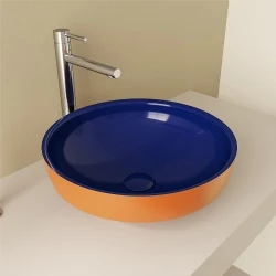 Vitra Water Jewels 40 Cm Yuvarlak Kompakt Terrarosa-Mavi Çanak Lavabo - 4334B426-1361