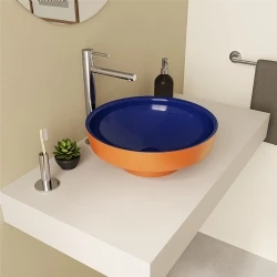 Vitra Water Jewels 40 Cm Yuvarlak Kompakt Terrarosa-Mavi Çanak Lavabo - 4334B426-1361