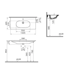 Vitra Zentrum 100x46 Cm Etajerli Lavabo 7794B003-0001