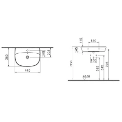 Vitra Zentrum 45x36 Cm Lavabo 7278L003-0001 Hemen Al