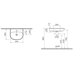 Vitra Zentrum 55x45 Cm Lavabo 7277L003-0001