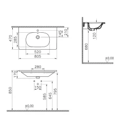 Vitra Zentrum 80x46 Cm Etajerli Lavabo 7793B003-0001