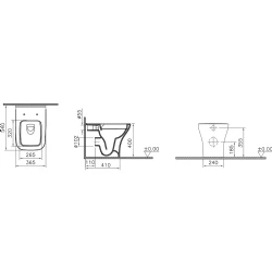 Vitra Zentrum Square SmoothFlush Duvara Tam Dayalı Yerden Klozet - 7491L003-0088 Hemen Al