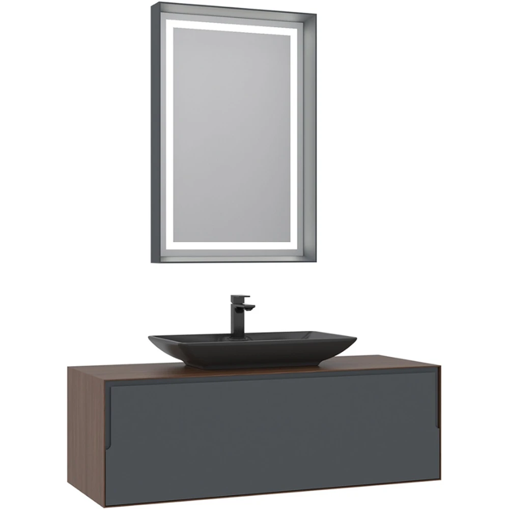Orka Craft 120 Cm Ceviz-Antrasit Banyo Dolabı Takımı - 5000147